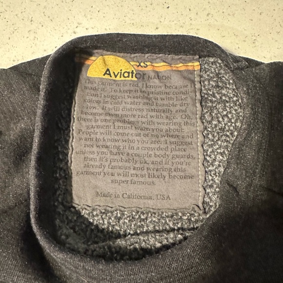 EUC Aviator Nation unisex crewneck with a “Tribe of Peace” patch on ombré front - Picture 7 of 16